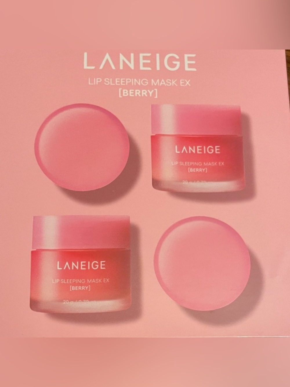 LANEIGE Lip Sleeping Mask EX Berry 4Pack FULL SIZE